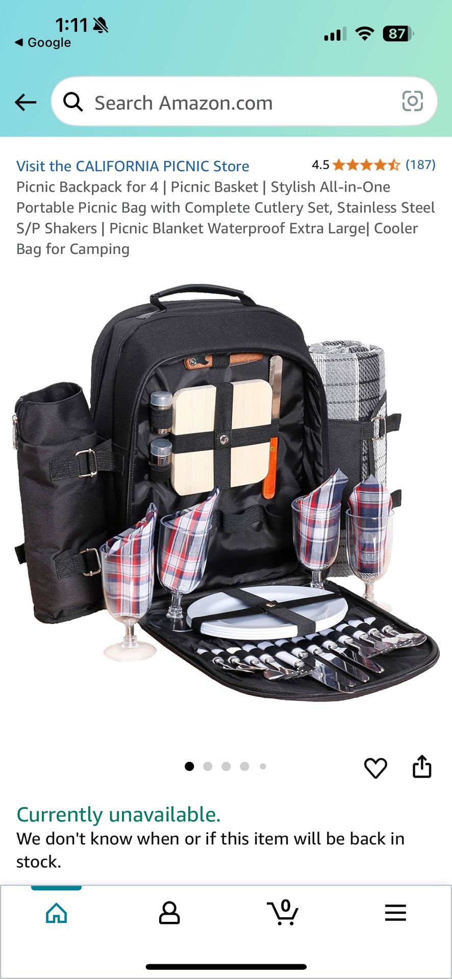 California Picnic - Picnic Backpack For 4 🧺