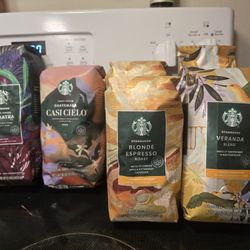 Brand New Bags Of Starbucks Whole Bean Coffee