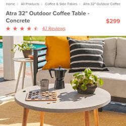 Article 32" Round Coffee Table, New In Box