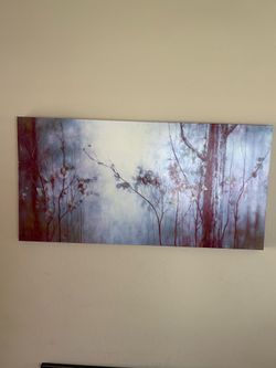 Light blue and maroon canvas