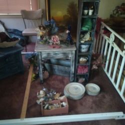 Modern Country Table And Cubby Shelves Decor Sold separately 