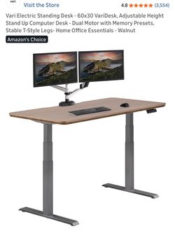 Vari ComfortEdge 60x30 Inch Adjustable Electric Standing Desk – Sit Stand VariDesk with Memory Presets