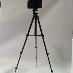 46” Portable Professional Adjustable Camera Tripod Stand Mount + Cell Phone Holder for Apple iPhone and Android phones