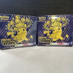 2 Pokemon TCG Surging Sparks Elite Trainer Boxes (ETB)