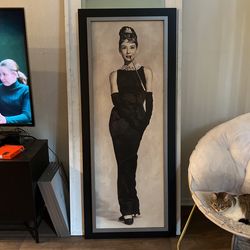 Tall Audrey Hepburn painting
