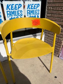 Yellow Metal Accent Chair