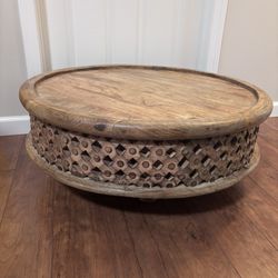 West Elm Carved Mango Wood Coffee Table