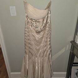 Beige Strapless Dress