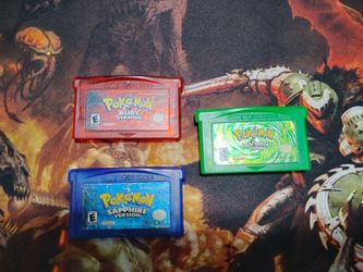 Pokémon Ruby, Sapphire & Leaf Green GBA Cartridges