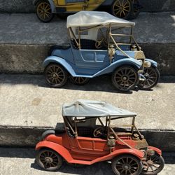 1977 70s MCM Burwood 3D Wall Art Cars Ford Model T Stutz Bearcat 18” Retro Decor