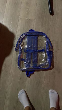 Clear blue backpack