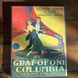 Vintage Music Art Print on Wood Plaque 