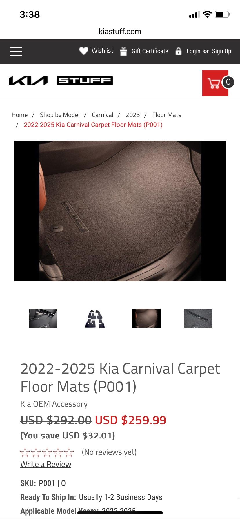 2025 Kia Carnival Floor Mats