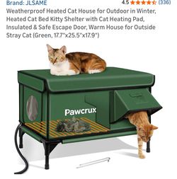 ‼️$25‼️JLSAME Weatherproof Heated Cat House