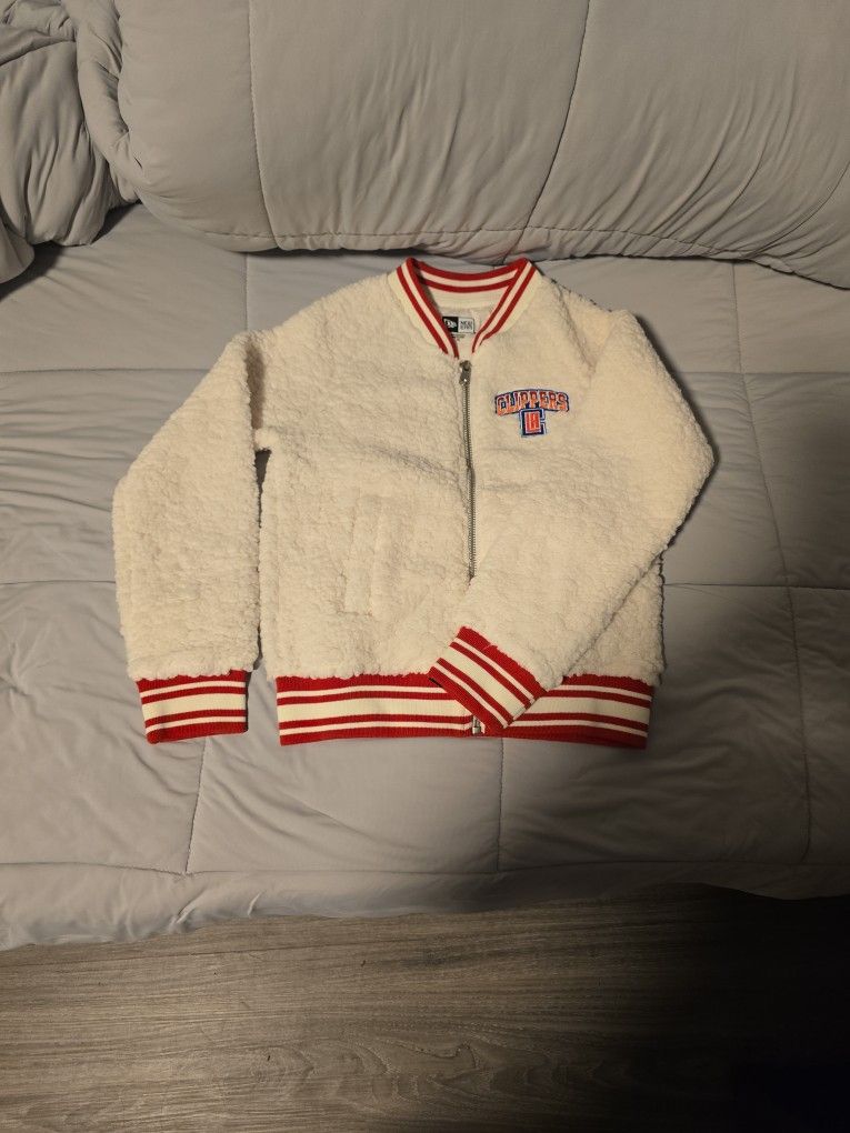 Youth New Era Cream LA Clippers Sherpa Jacket