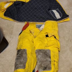 Express Firefighter Fire Coat Jacket 42 Pants Globe 44 Yellow 