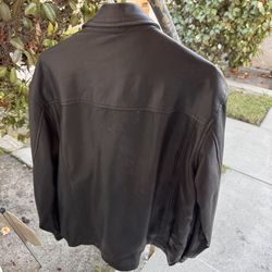 Leather Shirt jacket /w pistol pocket
