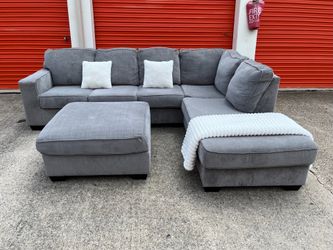 Ashely Sectional couch & ottoman (Delivery Available)