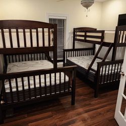 %100 Solid Wood Twin /full Bunk Bed $499 Each 