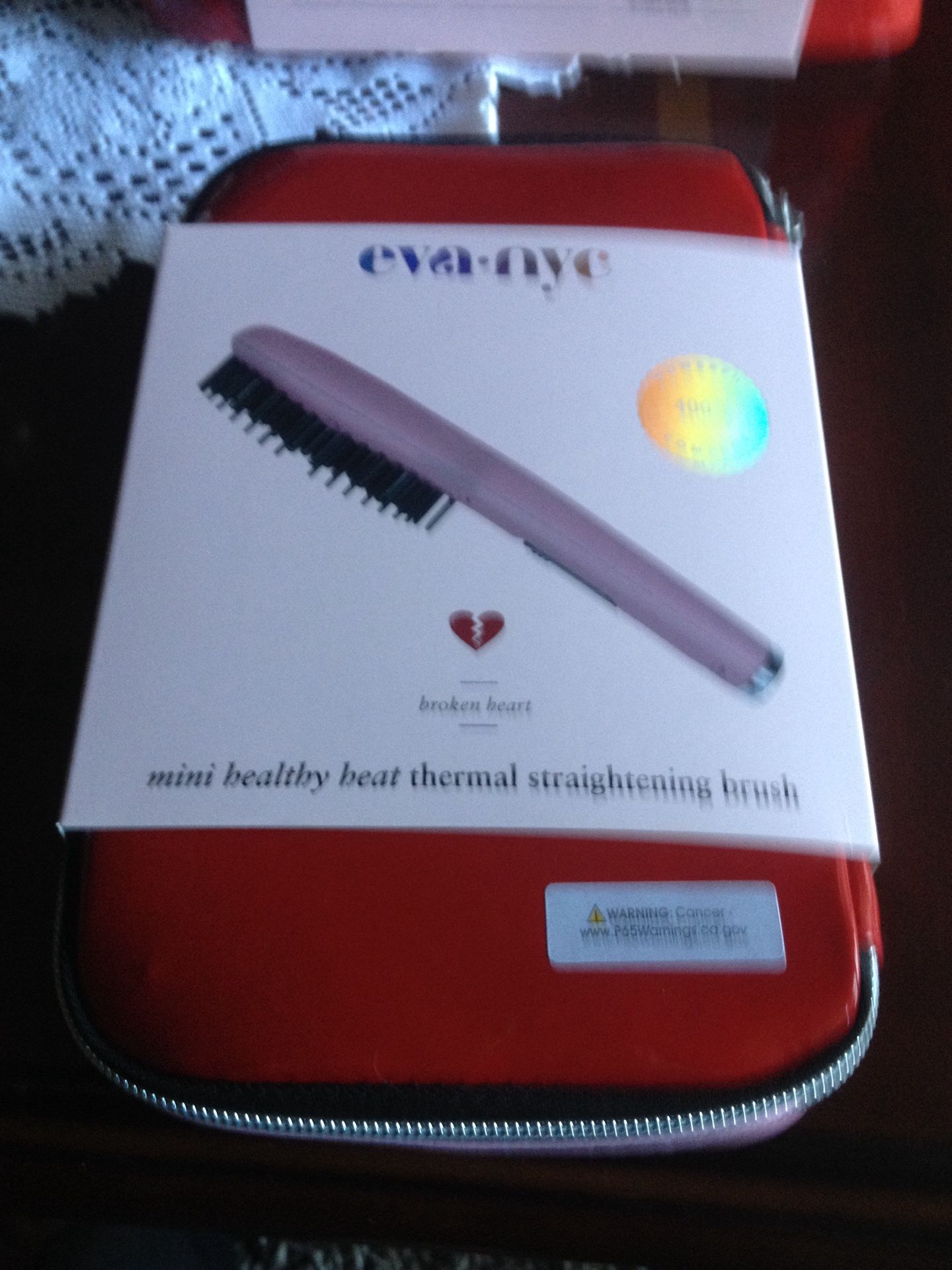 Eva-Nyc broken heart limited edition mini healthy heat thermal straightening brush New Brand