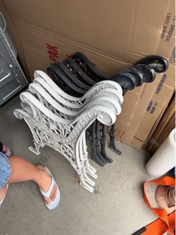 Metal bench and table