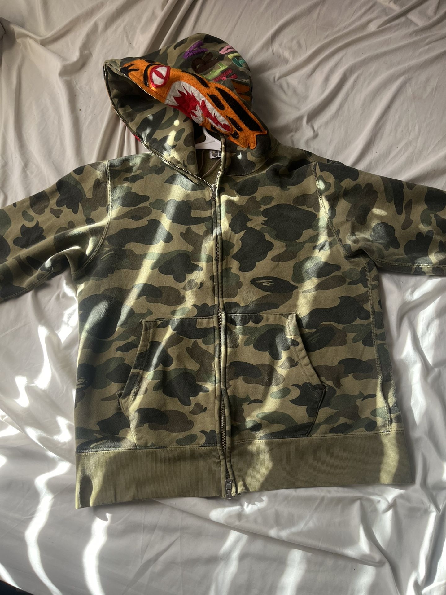 BAPE 1st Camo Shark Full Zip Hoodie 'Green'