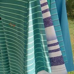 4 Striped Golf Polo's 