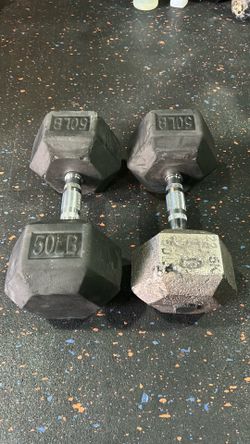 Hex 1 pair of 50lb dumbbells