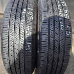 2 USED TIRES 195/65R15 MICHELIN DEFENDER  w/80% Thread  Both Installed and Balanced $100 ($50  each) 