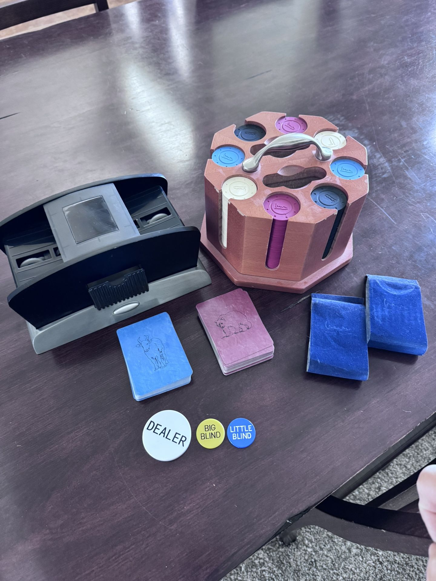 Poker Chips And Shuffler