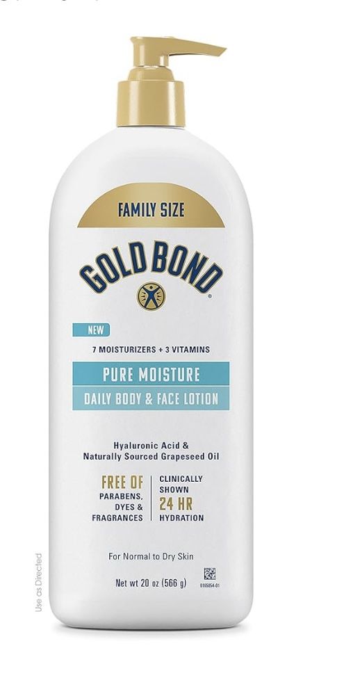 Gold Bond Pure Moisture Lotion, 20 oz., Ultra-Lightweight Daily Body & Face Lotionl