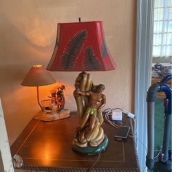 1950s retro vintage Polynesian style lamp