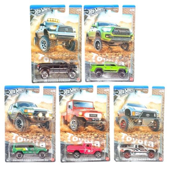 NEW 2025 Hot Wheels Silver Series Toyota Trucks Complete Set 5 Walmart Exclusive