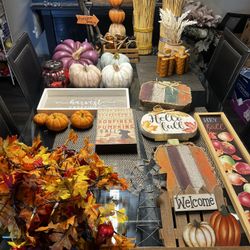 Fall Decor - Signs, Lights, Pumpkins