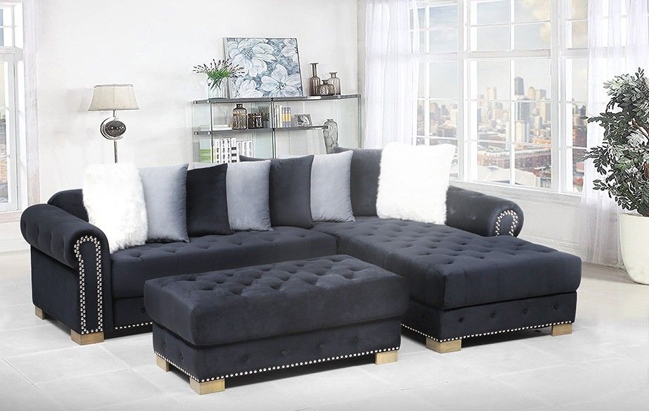 VELVET CHASE SOFA WITH OTTOMAN!!! JUST $10 DOWN AND 90 DAYS TO PAY!!! SAME DAY DELIVERY!!!