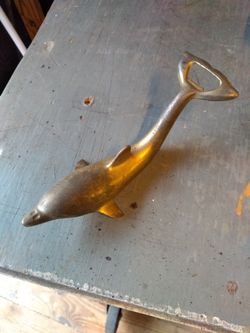 Vintage Brass Dolphin Bottle Opener