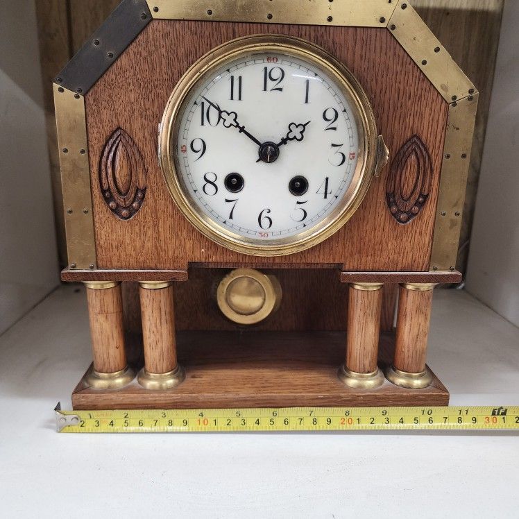 Antique Wooden Mantle Clock