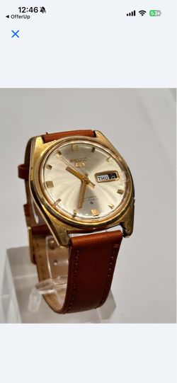 Seiko 5 Automatic Watch Gold Tone 1958 Vintage