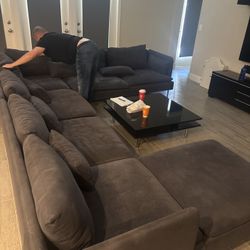 Full Living Room Set – Large Sectional + Table + TV Stand – MUST GO ASAP