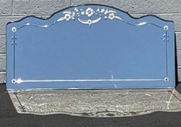 Art Deco Venetian Mirror Delicate Etched Floral Design on Beveled Glass