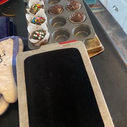 Aluminum Cake Taker Filled With Vintage Items