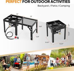 ROVSUN Portable Propane Gas Stove – Single Burner Outdoor Cooker