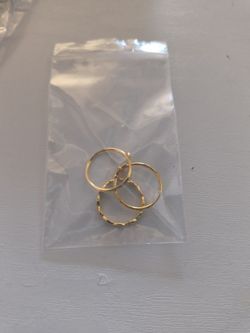 Gold-Tone Thin Band Rings Set of 3