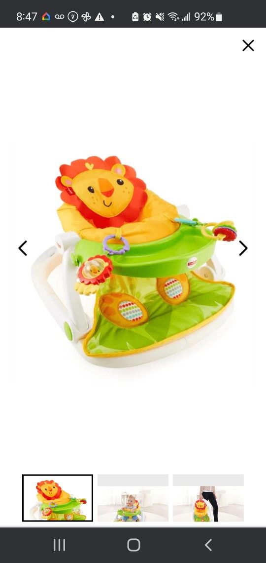 Fisher Price Deluxe Sit-Me-Up Floor Seat with Toy Tray - Lion