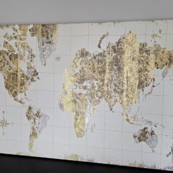 Gold Foil World Map Canvas by Wild Apple Graphics ✨