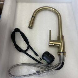 Kitchen Faucet with Pull Down Sprayer, High Arc  - GOLD