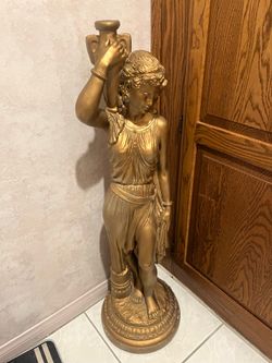 Large Gold Classical Woman Statue