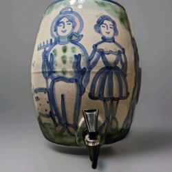 M A HADLEY POTTERY LRG 14"H X 9.5"W WATER BEVERAGE COOLER DISPENSER VASE