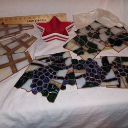 Lead Stained Glass Pieces All Shown $15