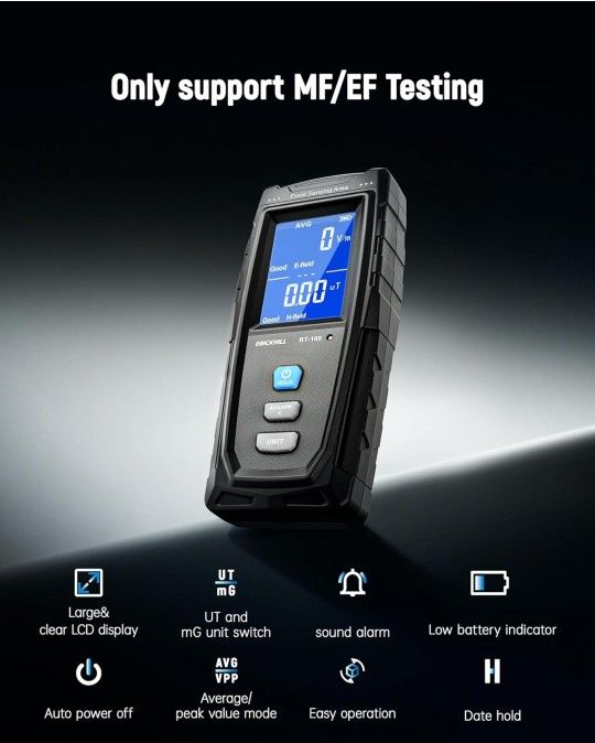 ERICKHILL EMF Meter, Rechargeable Electromagnetic Field Radiation Detector